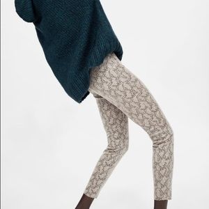 Zara Basic Snakeskin Print Stretch Leggings Medium